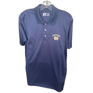 Notre Dame Fighting Irish Men's‎ Medium Polo Shirt Navy Russell Athletic